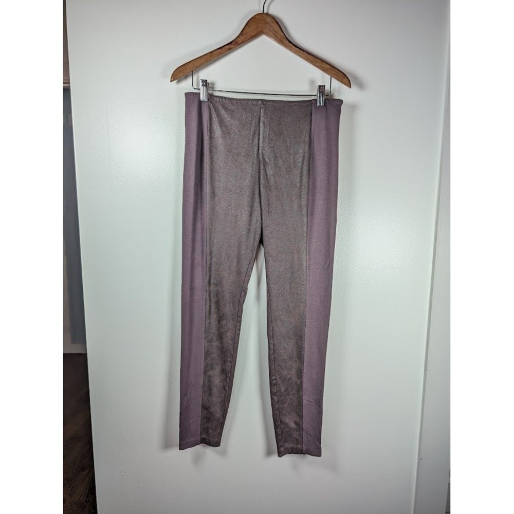 Soft Surroundings Leggings Medium Brighton Faux Leather Chocolate Brown Stretch